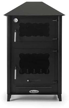 Prensa Stove - Estufa de Leña con Campana y Horno Everest de 13 kW – Horno con Ladrillo Refractario y Termómetro – Acero 4 mm – ECODESIGN 2022 – Salida Superior Ø120 mm