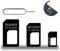 SYQZMYA Schwarz Adapter Set a für Micro SIM und Standard SIM, inklusive SIM Auswurfstift Kompatibel mit Smartphone, Einfache Anwendung
