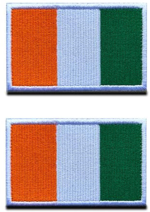2 PCS Republic of Ireland Patch Irish Flag Hook and Loop Embroidered Ireland National Applique Emblem Patch for Football Billiards Clothes Jersey Backpack Caps Vest Travel Biker Tactical