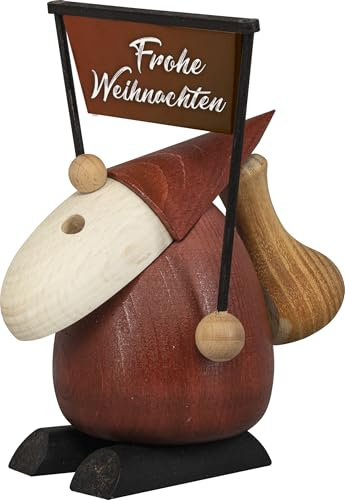 SAICO Räuchermännchen Weihnachtsmann Frohe Weihnachten - Handgefertigte Holzfigur inkl. Räucherfunktion - Erzgebirgische Handarbeit - Moderne Weihnachtsdekoration Made in Germany