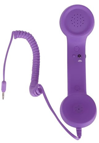 Retro 3,5 mm Telefonhörer, USB C Telefonhörer, Strahlungssicherer Vintage Telefonhörer, Handy Empfänger, Mikrofon, Mikrofon, Lautsprecher für Smartphone (Purple)
