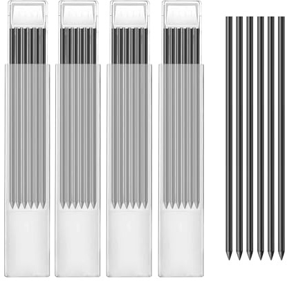 Desenda 24 PCS Pencil Refills, 2.8mm Pencil Refills for Carpenter Pencils | Solid Deep Hole Mechanical Construction Pencil Replacements, Tracer Lead Refill for Marking and Architect Drawing (Black)