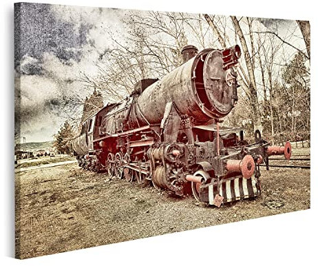 islandburner Prime Bild auf Leinwand Alter Zug Retro Dampflokomotive Bahnhof Bilder Wandbilder Poster