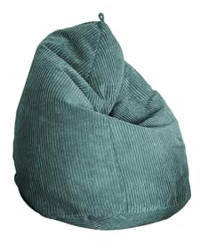 chilly pilley® Sitzsack aus Cord mit EPS-Füllung - Sitzkissen, Gamingkissen, viele Farben, 85x125 Türkis