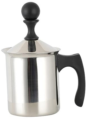 Garneck Milchaufschäumer Aus Mit Handpumpe Manueller Milchschäumer Mit Filter Kompakt Und Tragbar Für Latte Und Heiße Getränke