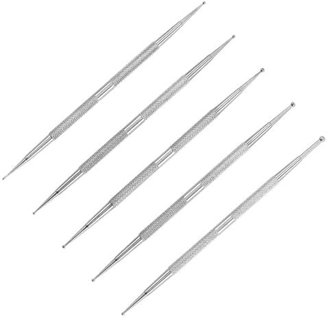 5Pcs Double Head Art Dotting Pen Multifunction Ball End Nail Art Tools Stainless Steel Dotting Pen Rust Proof 2 Way Dotting Pen Tool for Embossing Art Nails