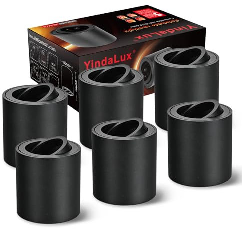 YindaLux Aufbauspots Schwarz 6 Stück, 30° Schwenkbar Aufbaustrahler mit GU10 Fassung, Ø80×84mm Aluminium Aufputz Deckenspots, 230V Rund Aufbauleuchte für Wohnzimmer Küche Flur (Ohne GU10-Lampe)