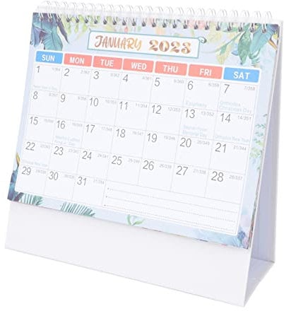 PLAFOPE Stehender Kalender Tischkalender Englischer Kalender Wandkalender Neujahrsmonatskalender Wohnaccessoire Für Büro Zuhause Schule