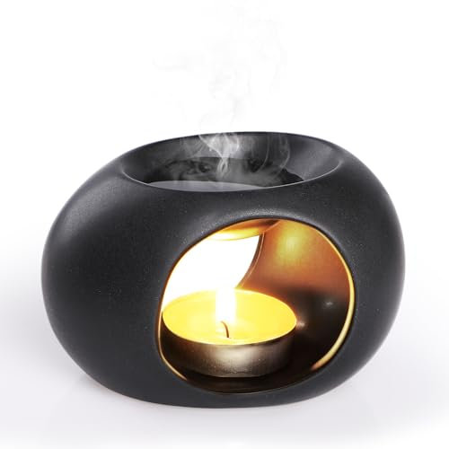 Bighan Bruciatori di Olio Essenziale in Ceramica, Brucia Essenze, Lampade Aromaterapia, Ceramica Elegante, Scalda Cera per Diffusori Candele, Adornare Casa Decorazioni per la Camera da Letto, Colore 1