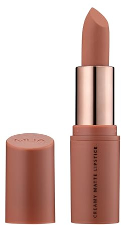 MUA Creamy Matte Lipstick, Highly Pigmented, Heartfelt (Pack of 1) | Medium Brown Toned Nude, Creamy Matte Texture, Versatile for All Skin Tones, Vegan & Cruelty Free