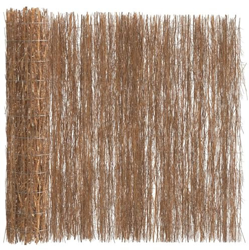 vidaXL Panneau de clôture en bois marron - Brise-vue extérieur - 400 x 125 cm - Panneau de clôture rustique pour balcon/jardin