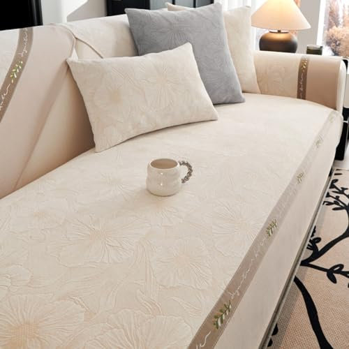 Luxus Chenille Sofabezug für Leder/Holz/Stoff Sofa kratzfeste Abdeckung für 1-4-Sitzer Sofas U-förmige Eckabschnitt Abdeckung Balkondecke 70 x 70 cm