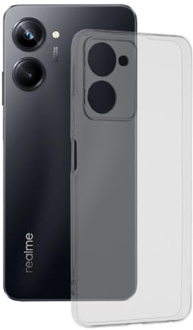 Techsuit für Realme 10 Pro Hülle mit Soft Touch, Vergilbungsfrei, Kabelloses Laden Kompatibel, Erhöhte Kanten, Kameraschutz, Leicht, Flexibel, Clear Silicone Series, Transparent