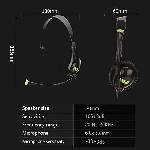 TARSHYRY Gaming -Headset, Gaming -Kopfhörer USB -Kopfhörer mit Mikrofonspiel -Mikrofon -PC für Videospiel -Kabel -Kopfhörer (Black)