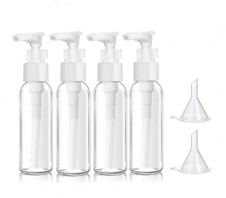 MORICOH 4 Pièces Flacon Vide Voyage 100ml,Flacon à Pompe en Plastique vides | Graduées