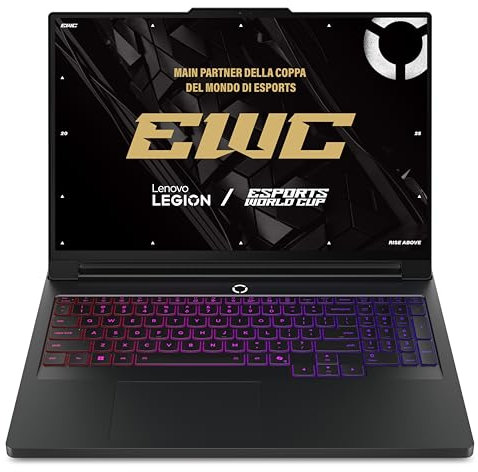 Lenovo Legion Pro 7 Gaming AI Laptop - Display OLED 16 WQXGA 240Hz, NVIDIA GeForce RTX 5080, Intel Core Ultra 9 275HX, RAM 32GB DDR5, SSD 1TB, Windows 11, Tastiera RGB QWERTY, 3 mesi GamePass