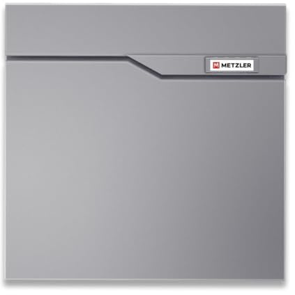 Metzler Briefkasten Graualuminium RAL 9007 mit Zeitungsfach – Siebert 2 | Helles Grau in Aluminium-Optik, matt · Namensschild zum Austauschen · Einwurf für DIN A4 · Wandbriefkasten