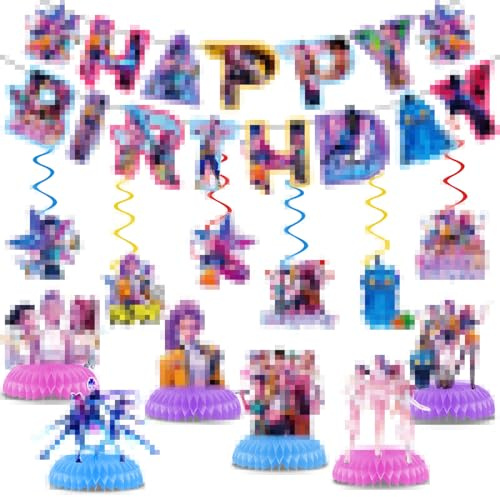 Dncvb Geburtstag Dekoration, Honeycomb Dekorationen, Party Deko Themen Happy Birthday Girlande Tischdeko Geburtstag für Frauen Fans, Dekoration Supplies