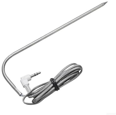 Ersatz-Temperaturfühler für Traeger-Grills, PT1000 Thermoelement, Fleischsonde, kompatibel mit digitalen Thermostaten, 3,5 mm Edelstahl-Konstruktion (weiß)