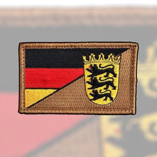 Bundesländer Flaggen Patch Set 8x5 cm farbig gestickt, mit Klett + Flausch – Deutschland Länder Abzeichen Badge Patrioten Bundeswehr Cap, Rucksack, Jacke, Weste, Helm Baden Würtemberg