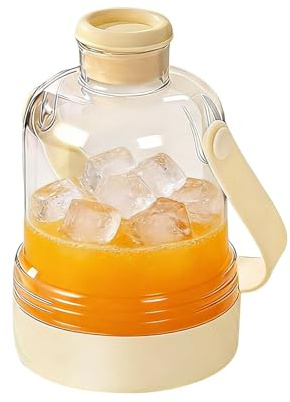 2 in 1 Water Bottle with Ice Cubes Tray, Ice Maker Cup with Handle, Press to Dispense ICES Cubes Mold Container for Refrigerator, Home, Kitchen,Camping, Coffee, Milk, Tea, Whiskey, Cocktail