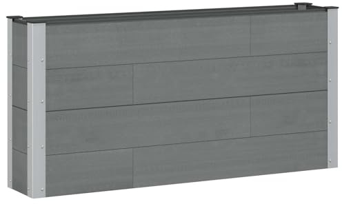 vidaXL Hochbeet Grau 150 x 30 x 72 cm WPC und Aluminium