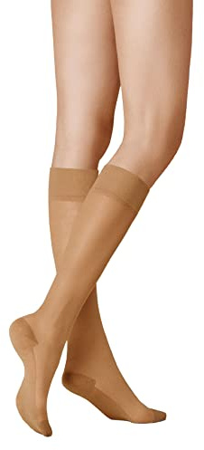 KUNERT Damen Kniestrümpfe Cotton Sole 20 transparent 20 Den