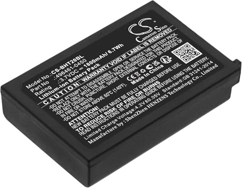 CS-BHT20BL Akku 1800mAh Kompatibel mit [Auto-ID] Asia, für [Denso] BHT-1306B, BHT-1306BB, BHT-1306BWB, BHT-1306Q, BHT-1306QB, BHT-1306QWB, BHT-1361B-CE, BHT-1361BWB, BHT-1361QWB, BHT-200, BHT-200BW