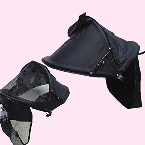 Toldo para cochecito de bebé, universal, antiuv(Negro)