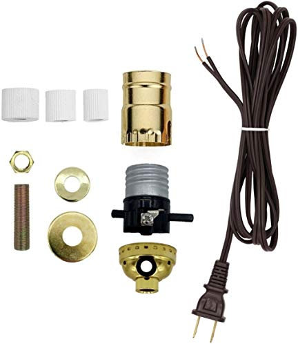 Creative Hobbies Make A Lamp Wiring Kit for Wine, Oil, Liquor Bottle Lamp Conversion or Lamp Restoration DIY Repair, Unique Side Exit Socket Cap No Drilling Required (1)
