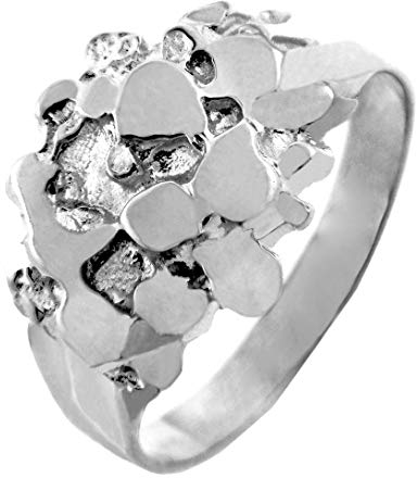 Little Treasures 925 Sterling Silver Herren Stoic Nugget Ring
