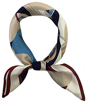 Schal aus 100% Maulbeerseide, leicht, quadratisch, Satin, kleiner Seidenhaarschal zum Schlafen, 53,3 x 53,3 cm