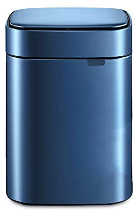 Poubelle Chambre à coucher carrée Chambre à coucher Salon Corbeille en acier inoxydable Poubelle à induction automatique Can Métal Cuisine Corbeille peut avec doux couvercle Poubelle circulaire