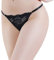 HTRUIYATY Perizoma Donna Fodera in Cotone Thong Regolabile Pizzo Bikini Lingerie Nero
