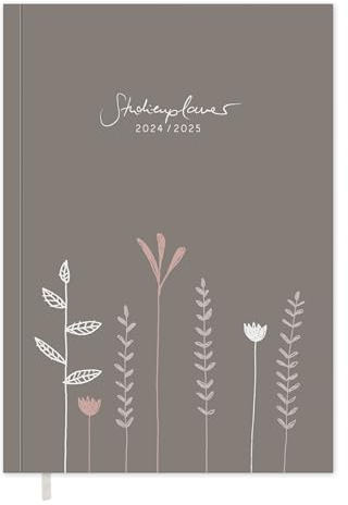 Studienplaner 2024 2025, A5 Semesterplaner für Uni & FH, 2 Seiten pro Woche, schöner Design Terminkalender für Studenten, Sep. 2024 - Sep. 20245, Softcover, rosa, klimaneutral