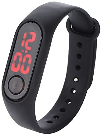 Montre-Bracelet Intelligente, Montre électronique Lumineuse, Montre Numérique de Sport de Plein Air à Poignet électronique étanche avec Bracelet de Montre en Caoutchouc Lumineux(Noir)