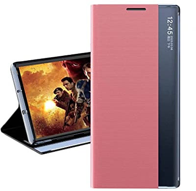 COQUE Custodia per Apple iPhone 13 Pro Max Flip Cover/Supporto per vista laterale Custodia protettiva in silicone ultra sottile per Apple iPhone 13 Pro Max-Rosa