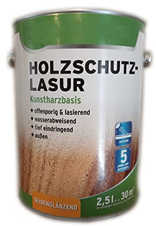 2 x 2,5 L Wilckens Holzschutzlasur Kunstharzbasis innen/außen 5 L Farbwahl, Farbe:Teak