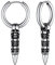 FOCALOOK Herren Ohrringe Edelstahl Ohrringe Totenkopf Creolen Silber Ohrringe Hängend Earrings Halloween Ohrringe Gothic Schmuck Ohrschmuck Ohrringe Mädchen