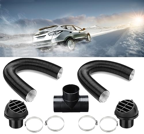Parkheizung Set 75mm Auto Heizung Rohr Kanal, T-Rohr-Set Heizrohr Autoluftheizer Zubehör, Warmluftauslass Entlüftungsschlauch Clips Set für Standheizung Webasto Eberspacher