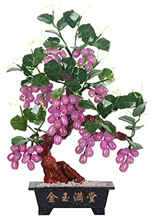 UNNS Kleiner Bonsai Chinesischer Stil künstliche Bonsai-Baum natürliche Jade Topf-Jade-Weinreben-Bonsai for Dekoration Büro-Fensterbank-Display-Bäume Zen-Dekor Künstliche Topfpflanzen