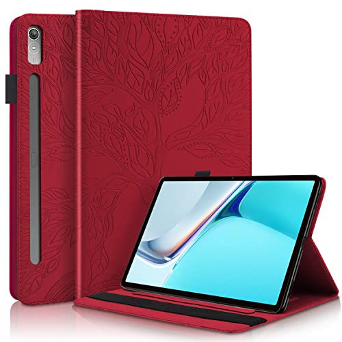 Succtopy Case for Lenovo Tab P11 Pro 2nd Gen 11.2 Inch 2022,Folio Flip PU Leather Cover with Pen Holder,Protective Tablet Case with Stand Function Lenovo Tab P11 Pro 2nd Gen 11.2 2022,Red