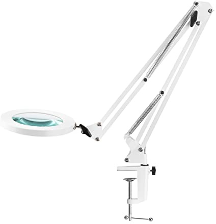 ACTIVESHOP Lupenleuchte Lupenlampe Schreibtischlampe Led Glow 308 Weiss