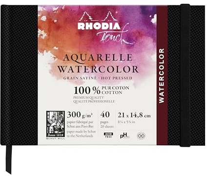 Rhodia 116155C Zeichenbuch Rhodia Touch Watercolor Book A5 quer Schwarz