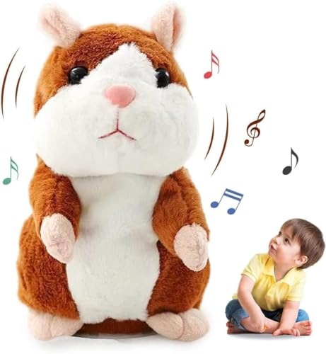 Sprechende Hamster Wiederholt,Talking Plüschtier Elektronische,Sprechender Hamster Spielzeug,Lustige Kinder Stofftiere,Plüsch Hamster,Maus Kinder Stofftier,Record Spielzeug Interaktives für Baby Kids