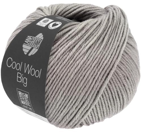 LANA GROSSA Cool Wool Big Melange | Extrafeine Merinowolle waschmaschinenfest und filzfrei | Handstrickgarn aus 100% Schurwolle (Merino) | 50g Wolle zum Stricken & Häkeln | 120m Garn FB 1626