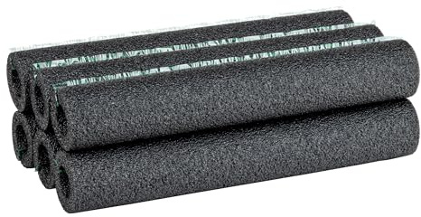Duck Brand Foam Pipe Covers, Pipe Insulation Foam Tubes for Hot and Cold Water Pipes, Pre Slit and Self Sealing Adhesive Edge, 0.75 in. x 1 Ft., 6 Sticks Per Package, 6 Feet Total, Black