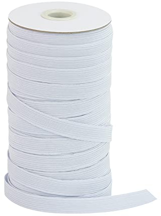 BOKFJBP Gummiband 12mm Breite Sewing-50 Meter Elastische Bänder Weißes Nähband Stoffband für Haushalt DIY Handwerk Stoffe Hosen-Nicht leicht verformbar