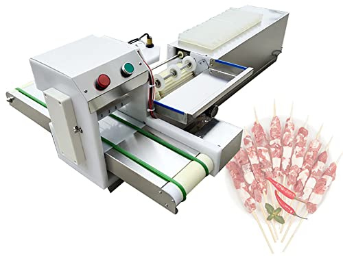 Automatic Meat Skewer Machine Electric BBQ Meat Kebab Maker 1800 PCS/H Commercial Wear Mutton String Making Machine, 250-400mm Barbecue Stick Custom