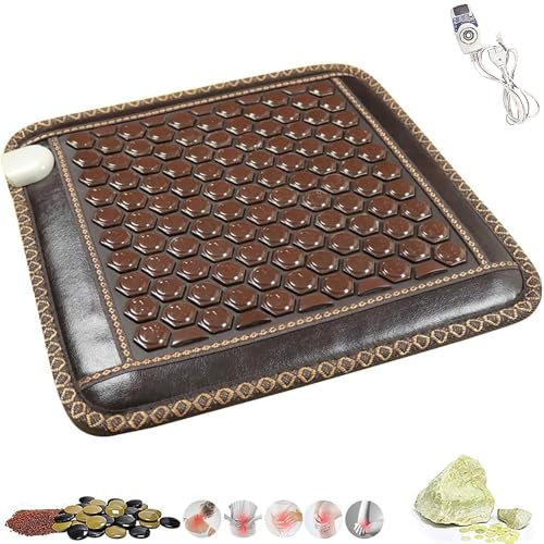 Far Infrared Heating Pad,Adjustable Temperature,Jade Stone Far Infrared Heating Pad for Back,Relieve Pain and Relax for Home Office(45 x 45 cm) (Style B)